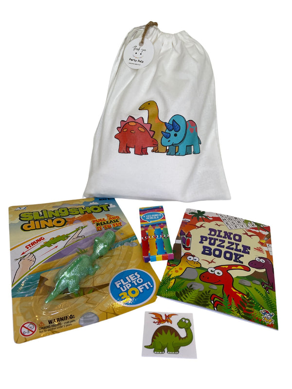 Pre-filled Dinosaur Fabric Party bags, Party Favour, Party Bag ideas, Pre-filled Party Bags, Party Bags for Kids, Children's party Bags, Toy